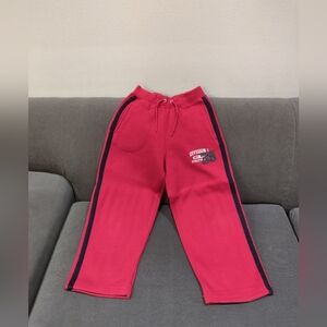 Red Sweatpants with Black Stripes